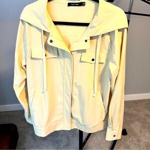 Yellow hooded jacket